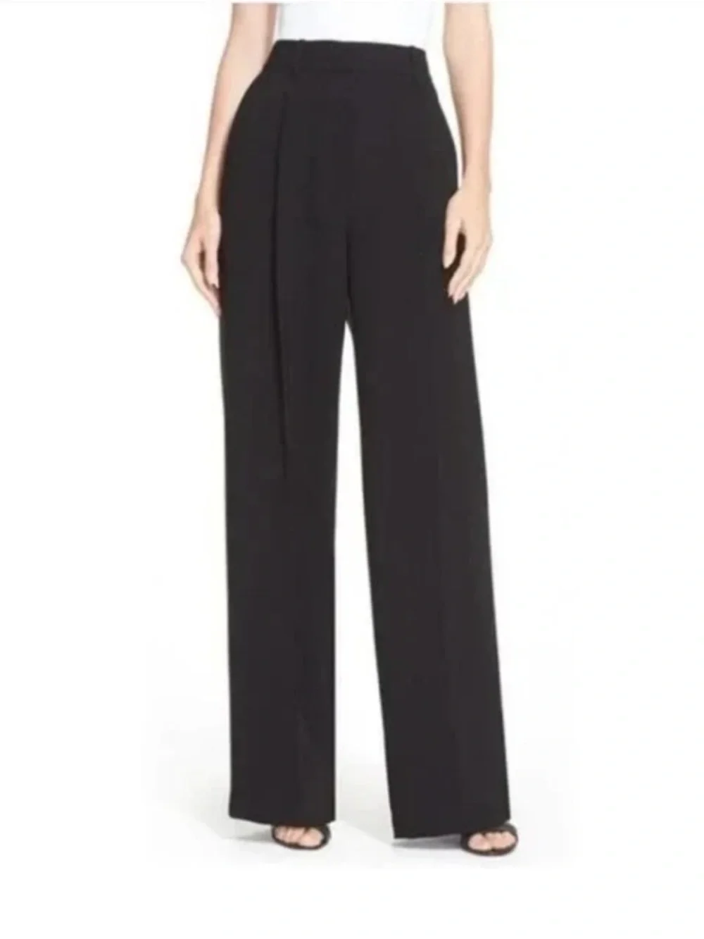 Theory Black Wide-Leg Pants - Picture 2 of 13